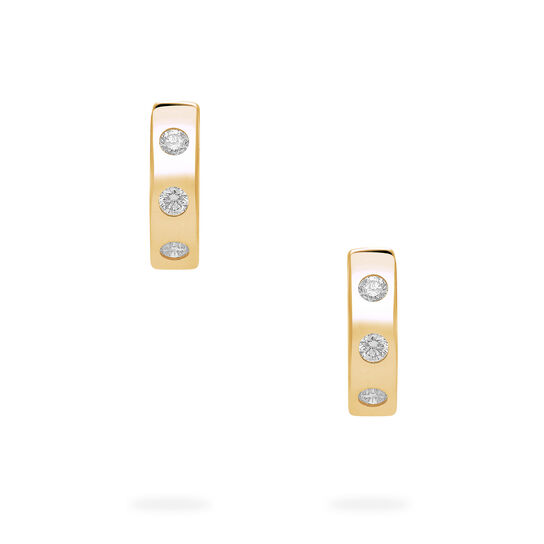 Birks Essentials baby huggie earrings in yellow gold image number 2